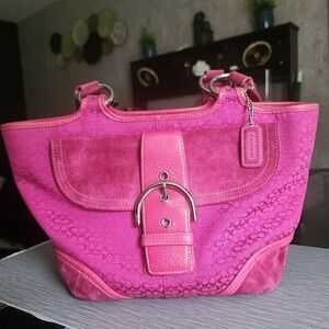 Authentic vintage Coach leather and suede satchel